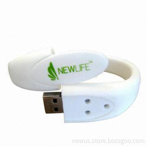 Silicone Bracelet USB, Available in Various Colors, Can Print Logo, Full Capacity